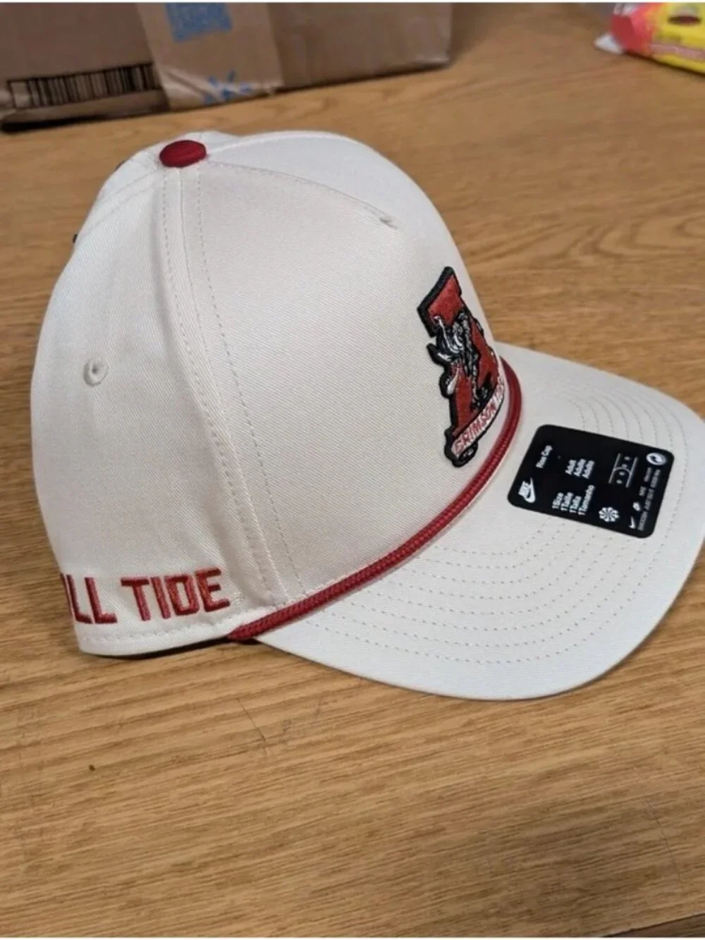 Nike College Vault Alabama Crimson Tide Rise Rope Snapback Hat - Cream / Crimson